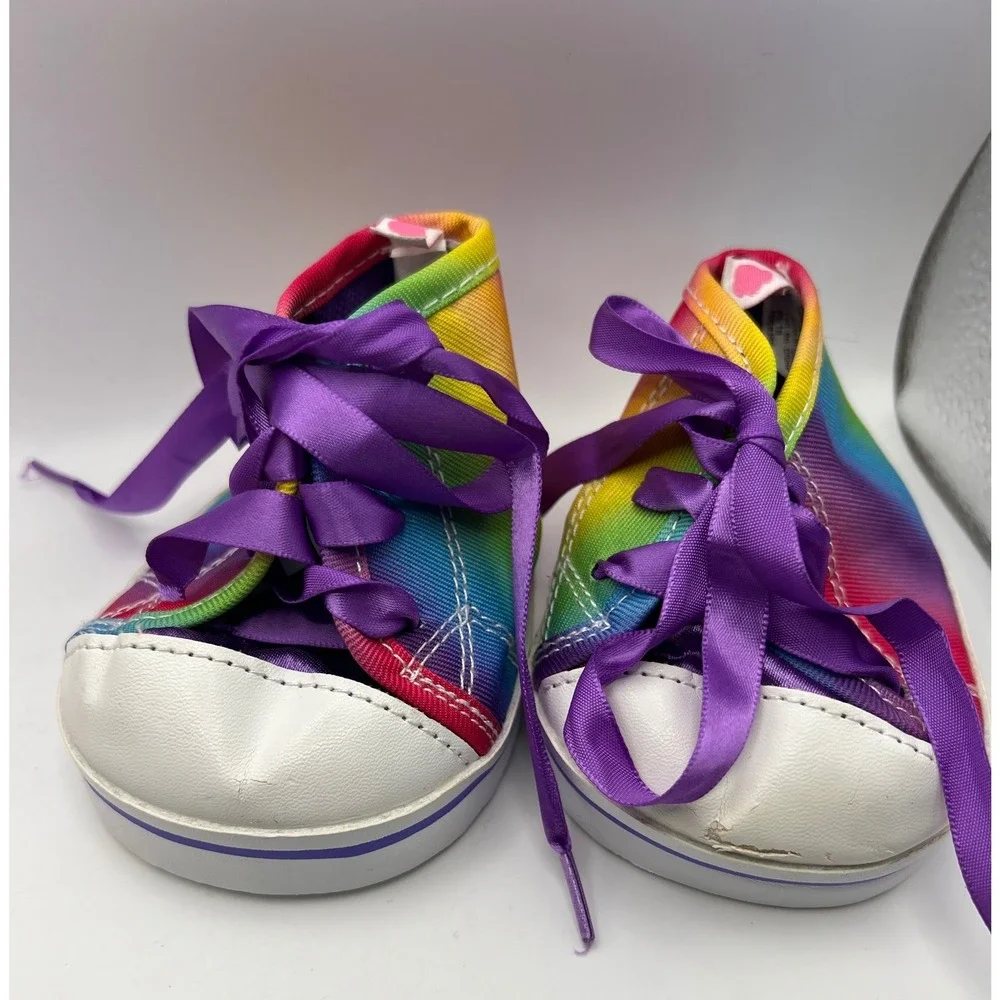 Build A Bear 3 Piece Clothing Lot T Shirt Skirt Sneakers Rainbow Tulle Butterfly